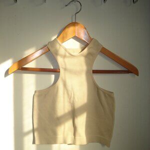 Beige Cropped Tank Top